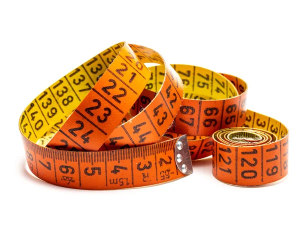 Tailoring old measuring tape isolated — Stok fotoğraf