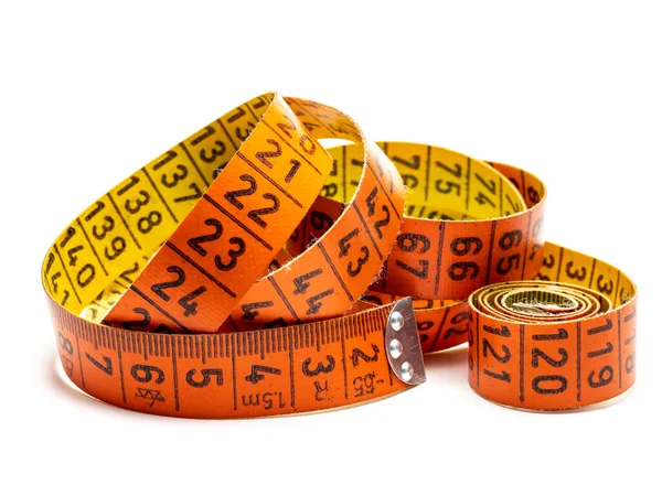 Tailoring old measuring tape isolated — Stock Photo, Image