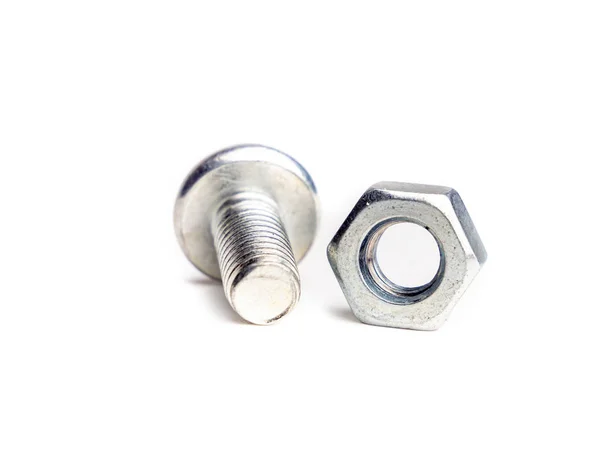 Single screw with nut isolated — 스톡 사진