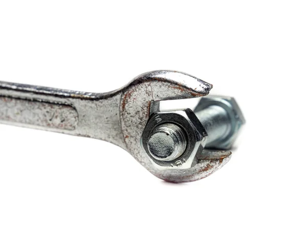 Wrench with nut and bolt — 스톡 사진