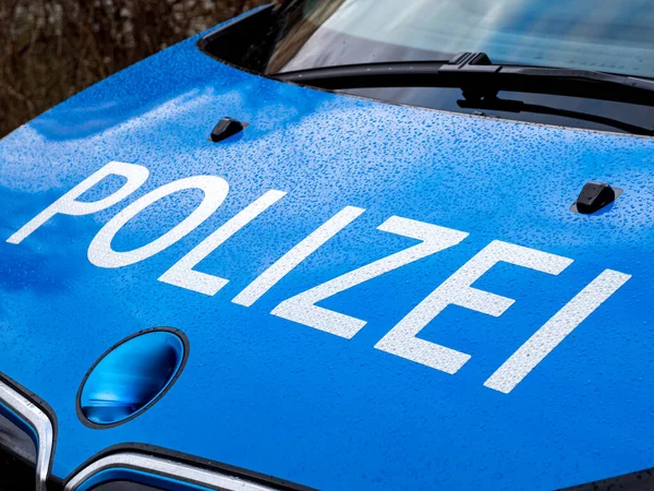 Lettering polizia in Germania sfondo — Foto Stock