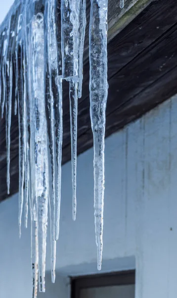 Icicle on a roof — Stock Photo, Image