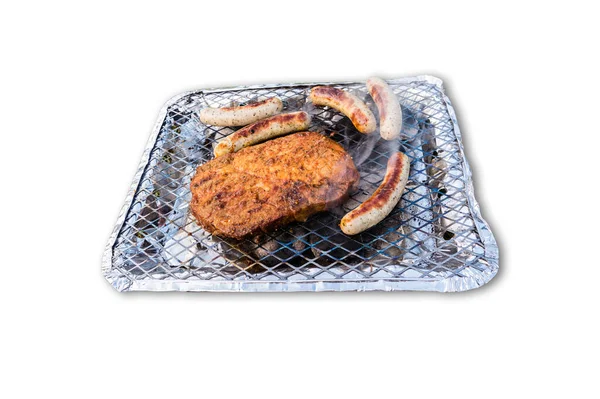 Einweggrill isolierter Hintergrund — Stockfoto