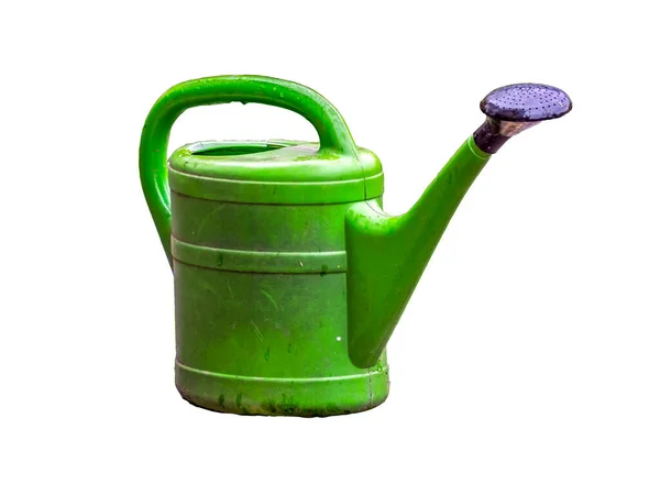 Green watering can isolated on white background — Stock Photo, Image