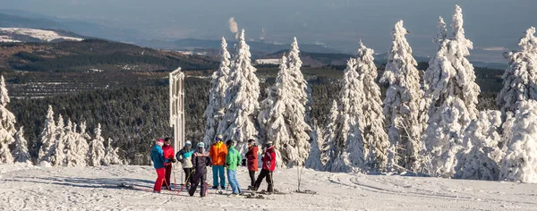 Panorama skiing in the Ore Mountains — Stock Photo, Image
