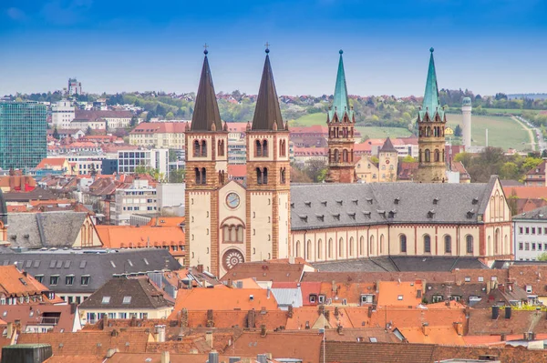 Oude stad Skyline van Wuerzburg in Beieren — Stockfoto