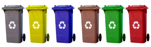 Panorama garbage cans different colors — Stockfoto