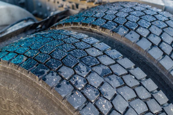 Old truck tyre profile background — Stock Photo, Image