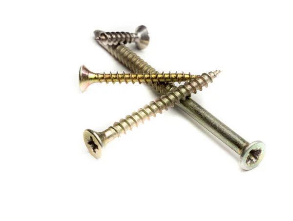 Many metal screws insulated background — 스톡 사진