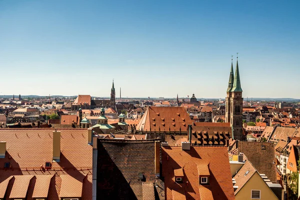 Above the roofs of Nuremberg in Germany — 图库照片