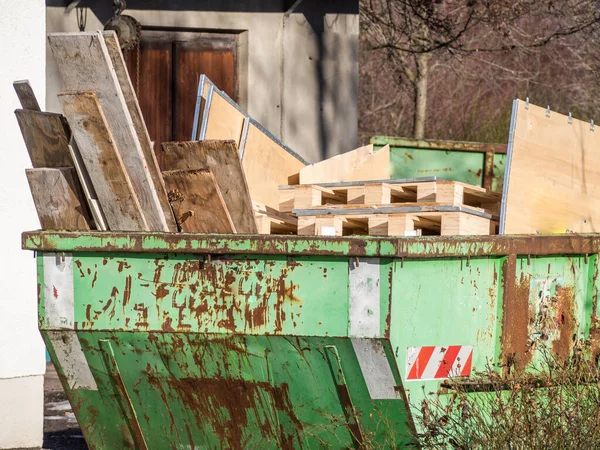 Container for wood recycling — Stock Photo, Image