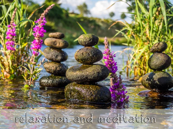 Relajación Meditación Fondo Plantilla Piedra —  Fotos de Stock