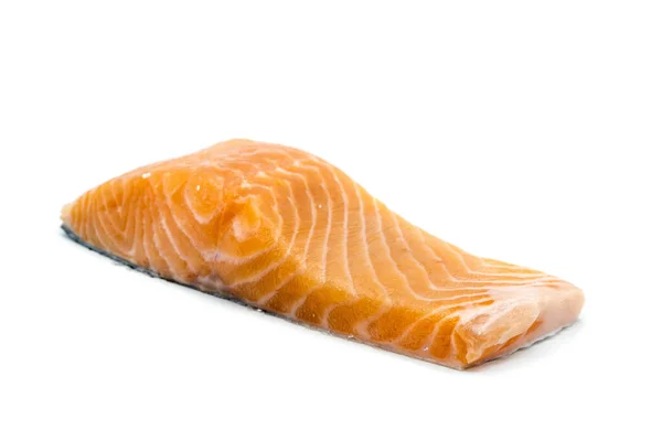 Salmone Crudo Isolato Fondo Bianco — Foto Stock