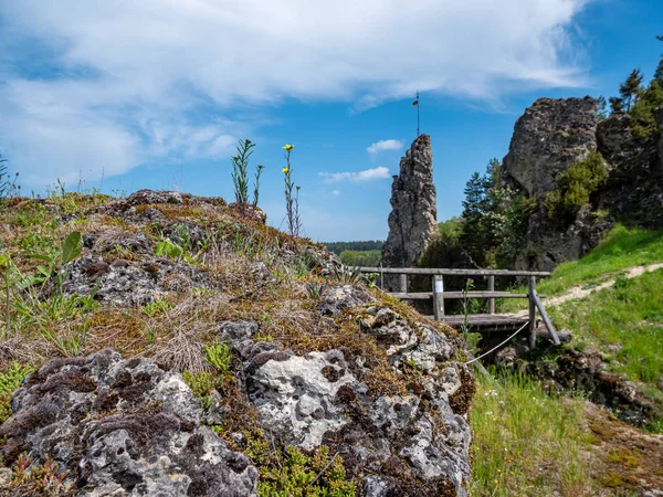 Escalade Des Rochers Suisse Franconienne — Photo