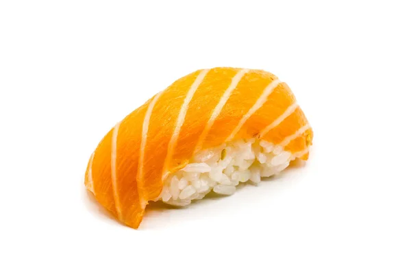 Nigiri Sushi Mit Lachs Isoliert Auf Weißem Hintergrund — Stockfoto