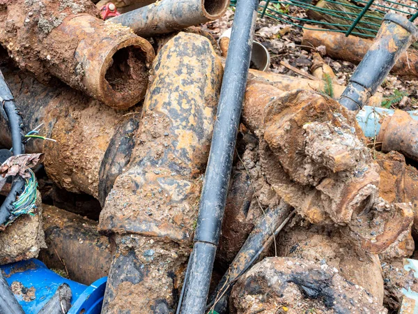 Old Rusty Water Pipes Disposal — Stock Photo, Image