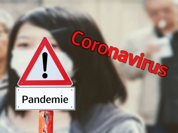 Pandemic Warnsign Corona Virus Background — стокове фото
