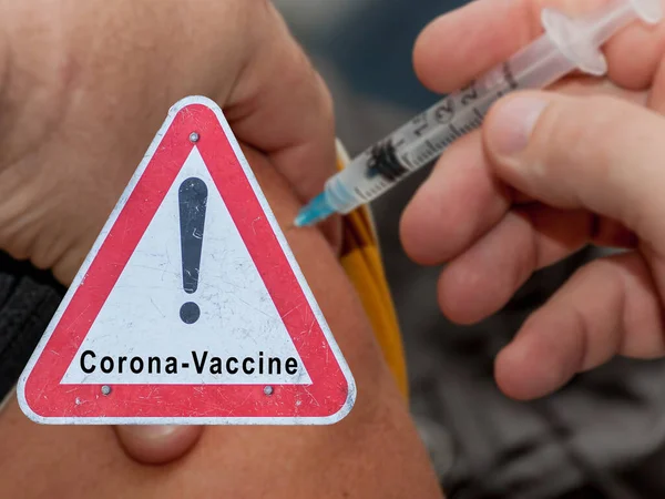 Symbolischer Hintergrund Der Coronavirus Impfung — Stockfoto