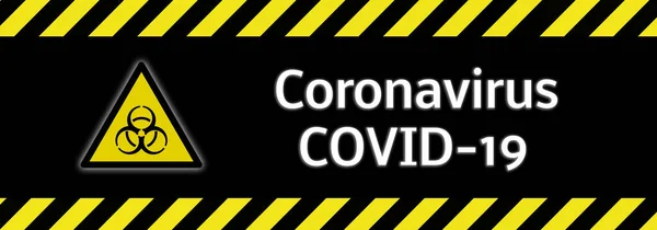 Banner Biohazard Coronavirus Covid Tło — Zdjęcie stockowe