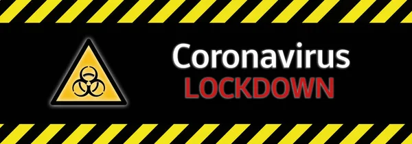 Banner Biohazard Coronavirus Covid Lockdown — Foto de Stock