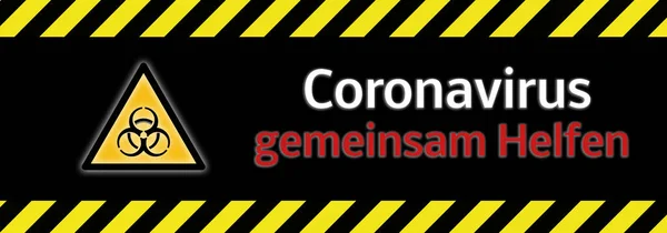 Ayudando Banner Corona Virus Together Alemán — Foto de Stock