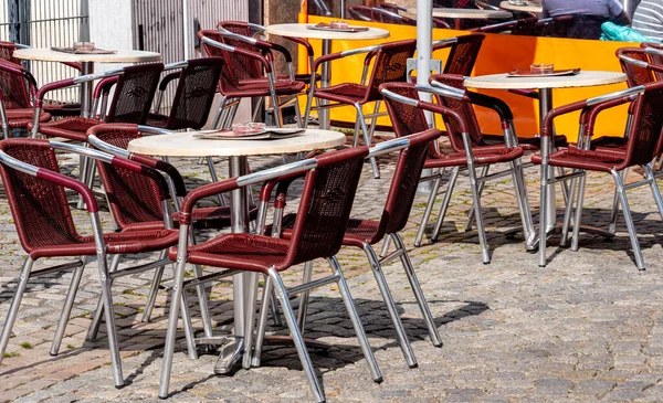 Empty Cafes City Because Corona Virus — Stock Photo, Image