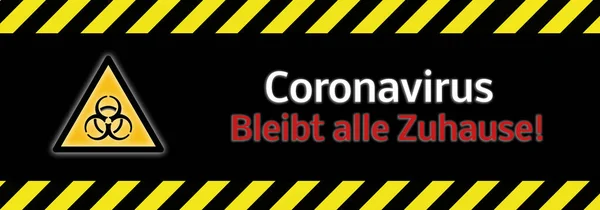 Banner Coronavirus Todos Quedan Casa Alemán — Foto de Stock