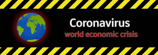 Dünya Banner Ekonomik Krizi Coronavirüs — Stok fotoğraf