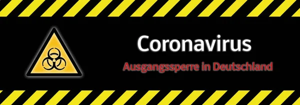 Banner Utegångsförbud Tyskland Corona Virus — Stockfoto