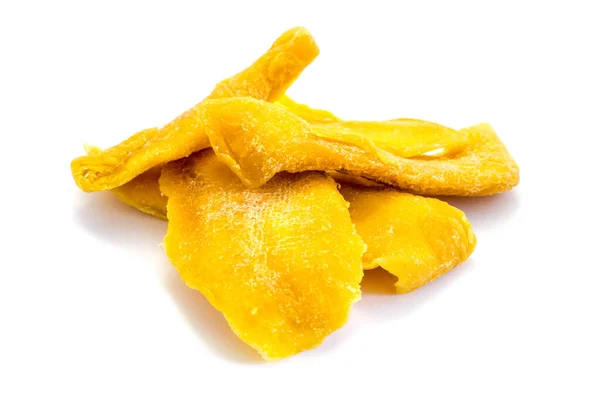 Torkad Mango Isolerad Vit Bakgrund — Stockfoto