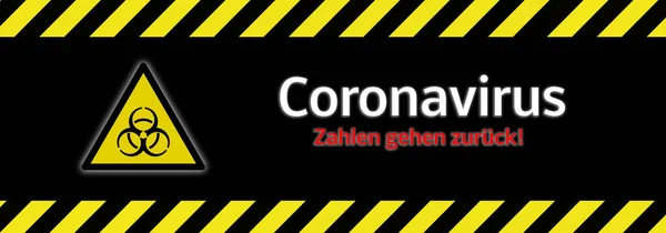 Los Números Remontan Banner Coronavirus Alemán —  Fotos de Stock