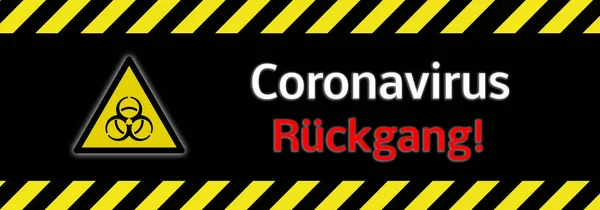 Banner Minskning Infekterade Coronavirus Tyska — Stockfoto