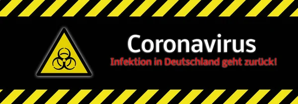 Infezioni Banner Coronavirus Germania Stanno Precipitando — Foto Stock