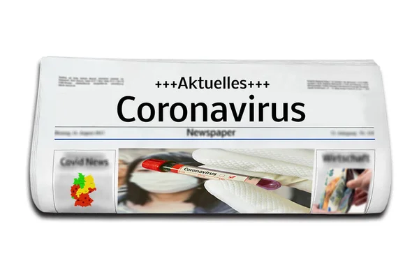 Ειδήσεις Καθημερινή Εφημερίδα Coronavirus Στα Γερμανικά — Φωτογραφία Αρχείου