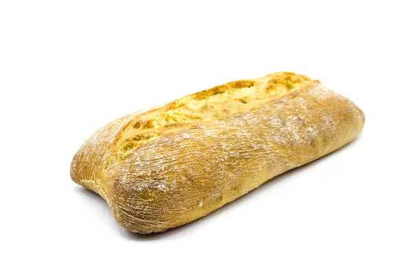 Ciabatta Pane Isolato Sfondo Bianco — Foto Stock