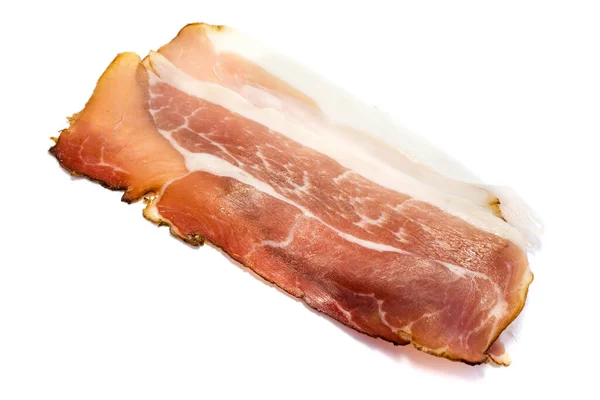 Jamón Crudo Aislado Sobre Fondo Blanco —  Fotos de Stock