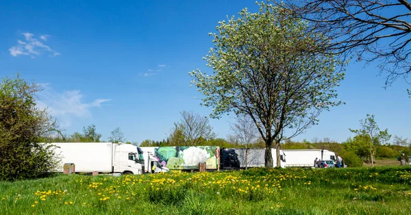 Logistics Truck Motorway Rest Area — Stock Photo, Image