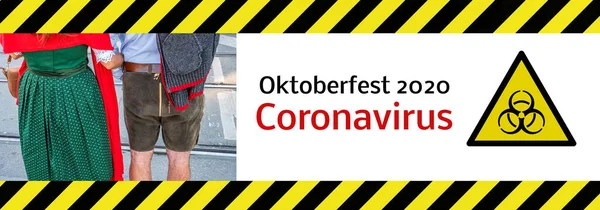 Banner Ekim Festivali 2020 Coronavirus Arkaplan Resmi — Stok fotoğraf