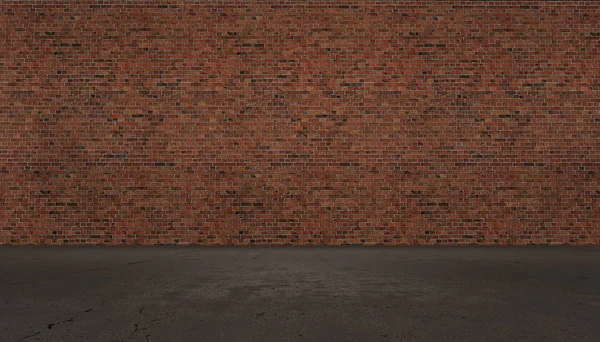 Empty Red Brick Wall Background — 图库照片
