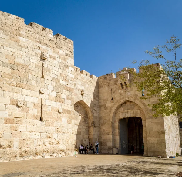 Jaffa Gate in oude stad van Jeruzalem, Israël — Stockfoto