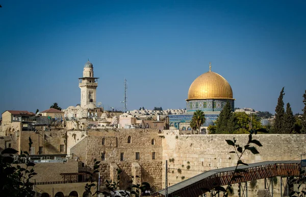 O Muro Ocidental, Cúpula da Rocha em Jerusalém — Fotografia de Stock