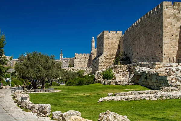 De westelijke muur en de toren van David, Jeruzalem — Stockfoto