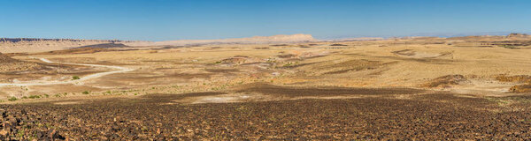 Panorama of the Makhtesh Ramon in Negev desert, Israel