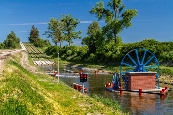 Az Elblag csatorna, műemlék, hydro-mérnöki, Lengyelország — Stock Fotó