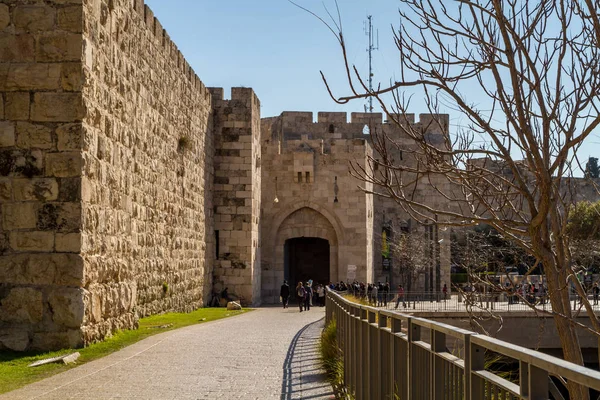 Jaffa Gate in oude stad van Jeruzalem, Israël — Stockfoto