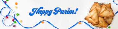 Purim banner, tatil tebrik