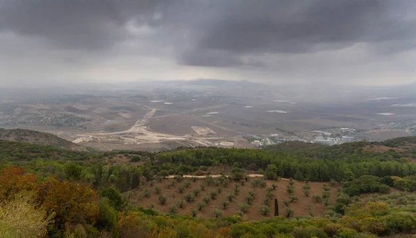 Vue de la vallée de Jezreel depuis le mont Carmel, Israël — Photo