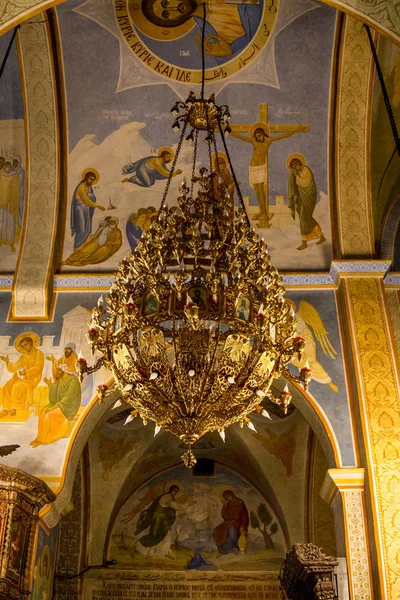 Wewnątrz grecki Kościół prawosławny Zwiastowania w Nazarecie — Zdjęcie stockowe