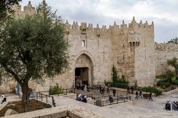 Дамасские ворота, Сихемские ворота в Иерусалиме — стоковое фото