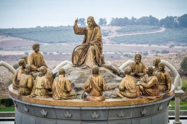 The statues of Jesus and Twelve Apostles, Domus Galileae in Israel clipart